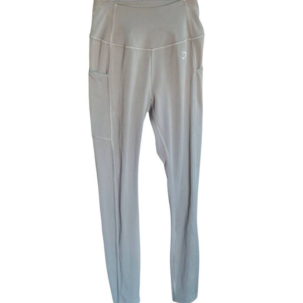 Gymshark Women’s XS Leggings – Olive Green Full Length with Side Pockets